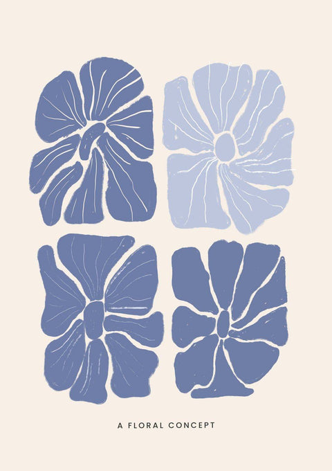 Blue Floral Concept i - Studio Magnetic