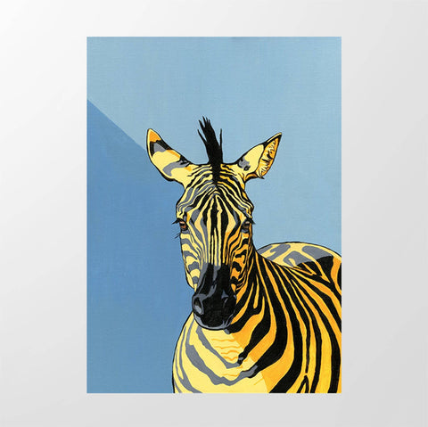 Blue Pop Art Zebra - Studio Magnetic