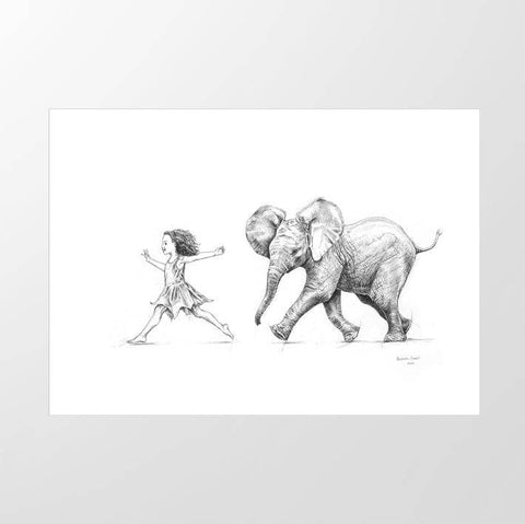 Elephant and Girl - Studio Magnetic