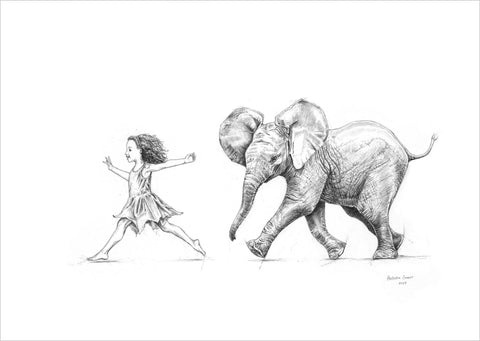 Elephant and Girl - Studio Magnetic