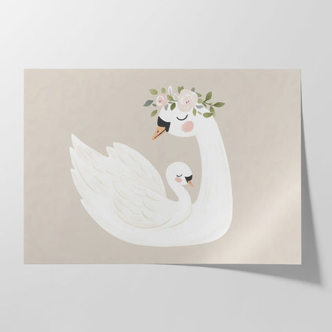 Mom And Baby Swan - Studio Magnetic